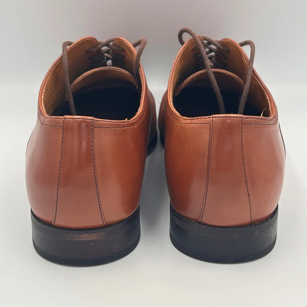 Florsheim Mens Cognac Brown Leather Cap Toe Oxford Dress Shoes 10D
